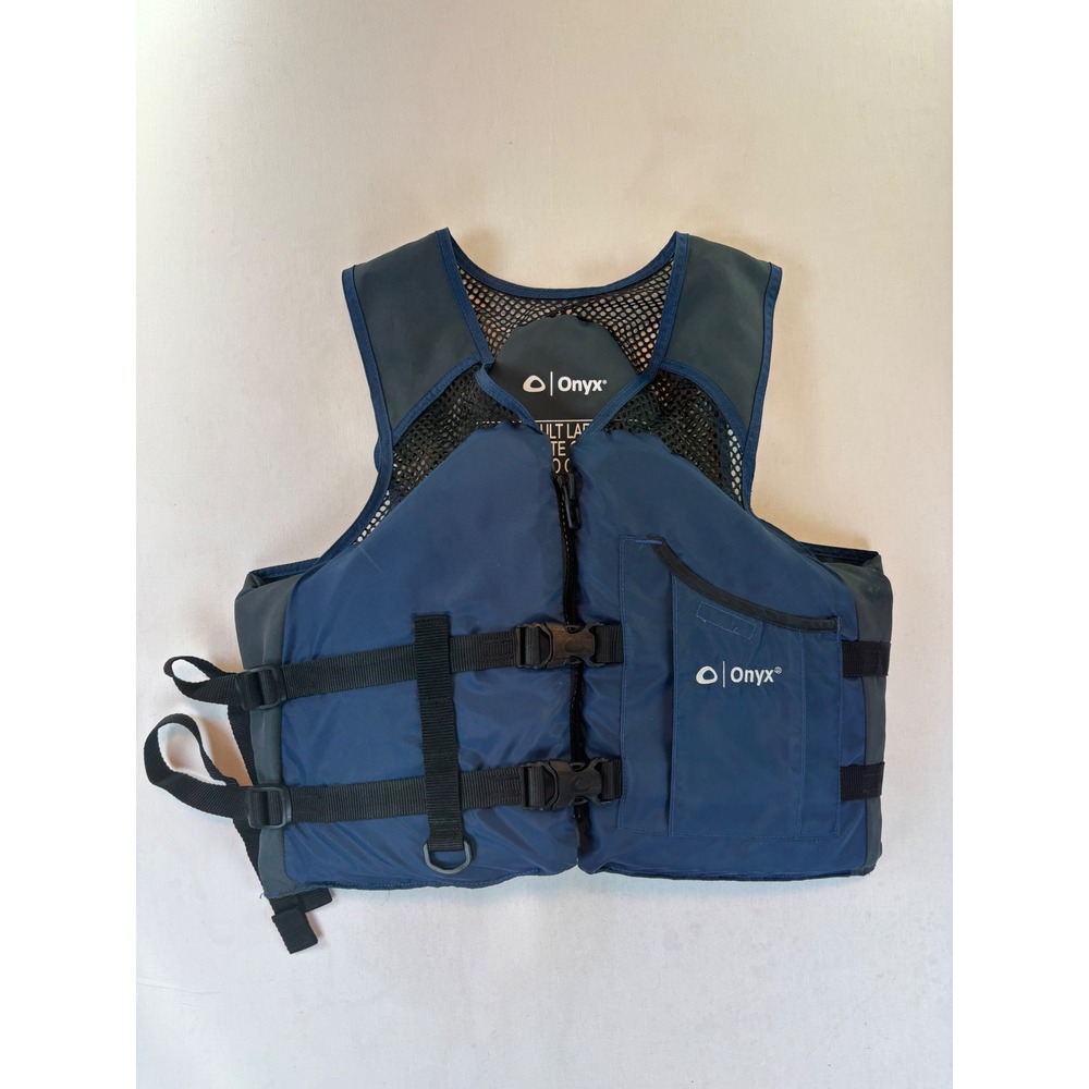 Onyx Life Jacket Adult Large Blue Grey USCG Approved PFD Mesh Back 3038